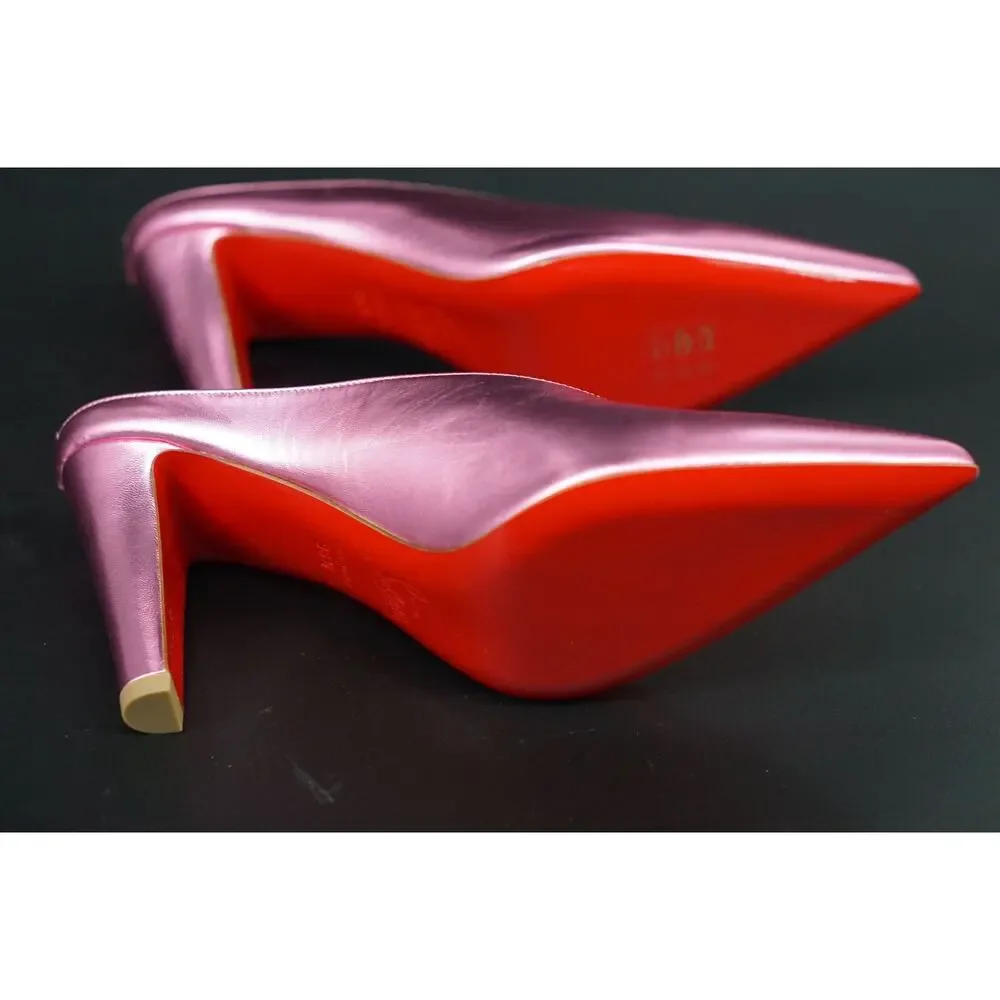 Christian Louboutin Veryvee Metallic Pink Backless Slide Mule Sandal SZ 36.5 NIB